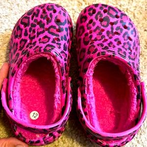 Pink Cheetah look alike crocs!